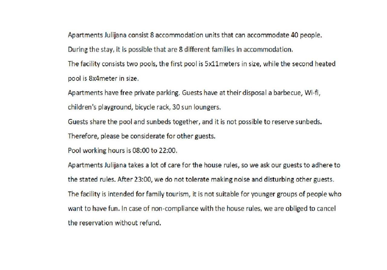 Apartments Julijana 2 Privlaka  Εξωτερικό φωτογραφία